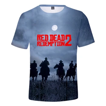 3D футболка С игрой Red Dead Redemption 2, Мужская Женская Модная Повседневная Футболка С круглым вырезом, Хип-Хоп Уличная Футболка, Косплей Y2k