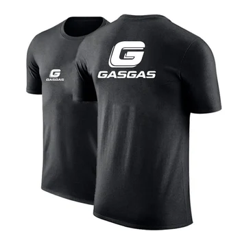 2023 Мужские мотоциклы GasGas, Новые хлопковые футболки с принтом, жаркое лето, повседневные футболки с круглым вырезом и коротким рукавом, удобные однотонные футболки.