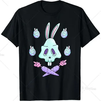 Пасхальный пастельный готический кролик, жуткий кролик, Пасхальный кролик, готическая футболка для женщин и мужчин