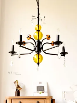 Люстра Простая, скандинавская, японская, современная, индивидуальность, декоративная лампа в стиле ретро из хрусталя