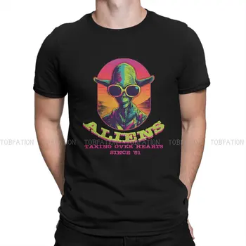 Инопланетный НЛО 100% Хлопковая футболка Инопланетяне Захватывают Землю С 51 года Элегантная Футболка Homme Мужская Одежда Новый Дизайн Модный