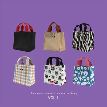 Новая повседневная мини-сумка из французского лавсана, модная квадратная тканевая упаковка большой емкости, сумка-тоут с магнитной кнопкой для женщин