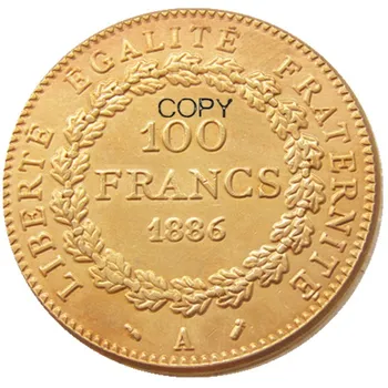 Франция 1886A 100 франков Третья Республика позолоченная копия монеты