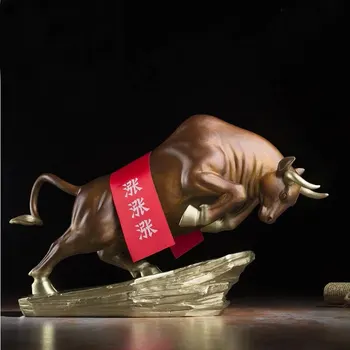 крупная Домашняя финансовая компания, Высококачественная Бронзовая скульптура, приносящая богатство, Фондовый рынок, бычий Успех В Карьере, удача, статуя быка