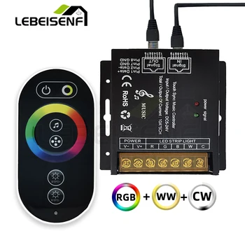 Контроллер Синхронизации музыки и Радиочастотный Диммер с Полным Сенсорным Пультом Дистанционного Управления для DC5V 24V 12V RGBCCT RGBWC RGB CCT Color 1 ~ 5 Ch LED Strip Light