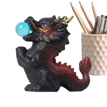 Благоприятный дракон с бисерным орнаментом Традиционная Керамическая Статуя Дракона Декоративные Китайские Новогодние Подарки Зодиакальный Декор На Удачу