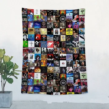 Ретро Логотип Группы Флаг Баннер Хип-хоп \ Джаз \ Регги \ Рок \ Хэви-метал Музыкальный Плакат Гобелен Наклейка На Стену Бар KTV Studio Декор Ткань