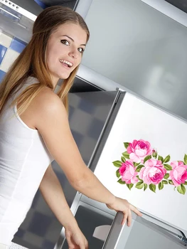 Three Ratels QCF39 Красивые цветы гибискуса, яркий и милый букет для девушки для гостиной, наклейки на холодильник, туалет