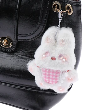 Забавные скрипучие плюшевые игрушки-кролики Брелок Мультяшная сумка Подвеска Подвески Автомобильный брелок для женщин Подарки на День рождения для девочек