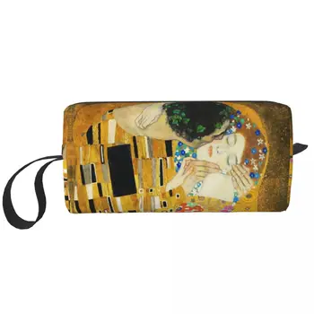 Косметички Gustav Klimt The Kiss, Художественная Символика, Портретные Картины, Мужская Косметичка, Модный Открытый Чехол для Хранения Кошелька