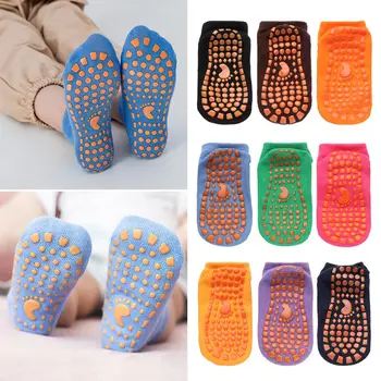 Новые хлопковые противоскользящие носки для детей и взрослых, носки для батута, удобная одежда, нескользящие спортивные носки для йоги, массаж ног