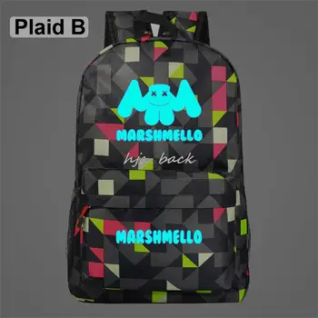 Светящийся рюкзак DJ Marshmello, женский рюкзак для подростков, серебристый мужской рюкзак для студентов, школьные сумки для ноутбука