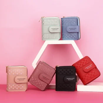 Новый женский кошелек с короткой застежкой-молнией, кошелек большой емкости с любовью, красочная сумочка для рук, сумка для карт, модная и простая
