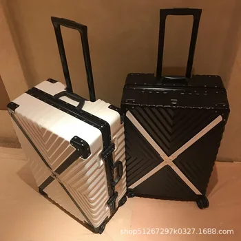 Горячая новинка, алюминиевая рама, тележка, багаж, мужская и женская ретро корейская версия дорожной коробки, универсальный чемодан с колесным кодом