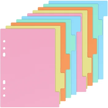 10 шт разделителей вкладок 6 отверстий Пластиковые этикетки Разделители для папок-указателей для блокнота-планировщика формата A5