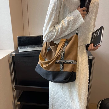 Японская простая сумка для пригородных поездок, женская 2023 новая холщовая сумка для литературного досуга, студенческая сумка, сумка через плечо
