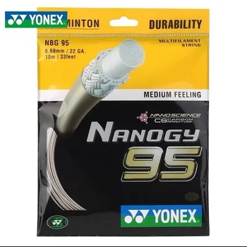 YONEX Струна для бадминтона Yonex BG95 (0,69 мм) NBG95 Струна для ракетки для бадминтона BG95 Nanogy для средних ощущений
