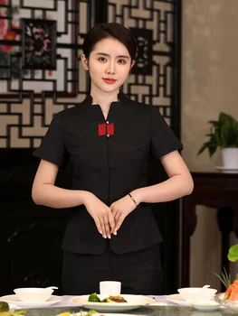 Официант рабочая одежда с длинным рукавом женская осенне-зимняя одежда отель Китайский чайный Домик Горячий горшок отель китайский ресторан cateri