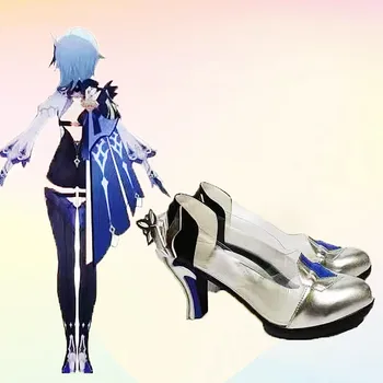 Обувь для косплея Юлы Лоуренс из аниме, игра Genshin Impact, Карнавальные ботинки на Хэллоуин ручной работы для унисекс