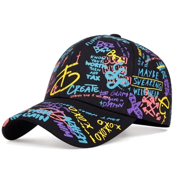 модная бейсболка с надписью, граффити, Солнцезащитная хип-хоп кепка, Весенняя шляпа, мужская Регулируемая хлопковая кепка Snapback Для женщин, мужские шляпы