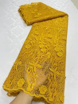 Французские золотые блестки, сетчатая кружевная ткань 2023, высококачественная Африканская 3D кружевная ткань, Нигерийская вышивка, тюль, кружевная ткань для вечеринок