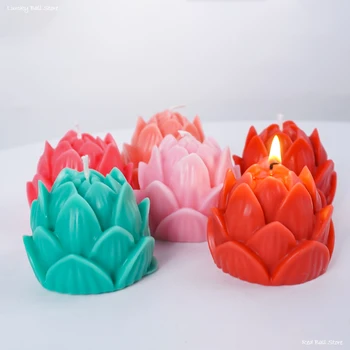 Силиконовые Формы для свечи Lotus Своими Руками 3D Цветок Ароматерапия Гипсовые Принадлежности Для изготовления ароматических Свечей Инструменты Форма для мыла ручной работы из смолы