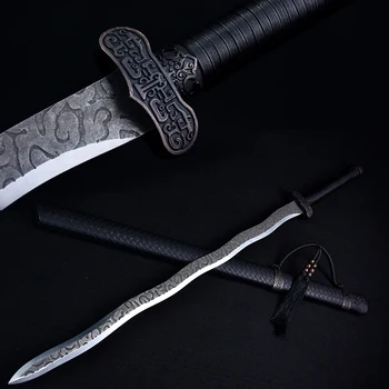 Китайский Специальный меч с изогнутым лезвием из нержавеющей стали, Антикварное Украшение для дома