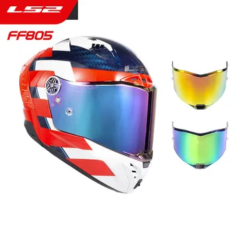 Оригинальный LS2 с синим хромированным золотом, защита от ультрафиолета, мотоциклетный шлем, солнцезащитный козырек, защитная линза для FF805 THUNDER