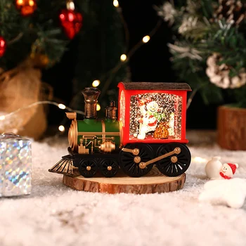 Санта-Клаус Снеговик Рождественский Подарок Поезд В Канун Рождества Хрустальный Шар Украшения Стола