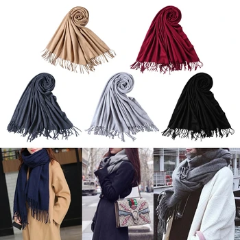 Модные Кашемировые шарфы с кисточками для взрослых, Теплая Холодная Зимняя шаль для мужчин и женщин