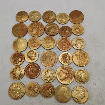5 шт. случайных греческих антикварных предметов коллекционирования золотая монета украшения для дома металлические поделки золотые монеты
