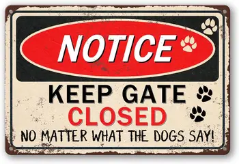 Держите ворота закрытыми Вывеска Собаки на территории Вывеска Металлическая Жестяная Вывеска Независимо от того, что написано на Собаке Вывески для домашнего декора Вывеска для собаки