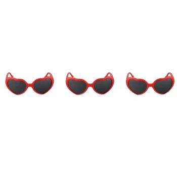 6X Модные милые солнцезащитные очки в стиле Лолиты в форме сердца в стиле ретро, маскарадный костюм для вечеринки, ЯРКО-красный
