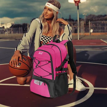 Баскетбольный рюкзак, большая спортивная сумка с отдельным держателем мяча, отделение для обуви, сумка для занятий баскетболом, футболом, волейболом, тренажерным залом