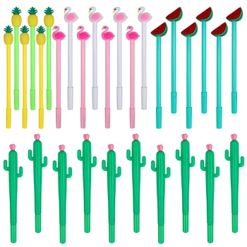 Ручки с Кактусом 30 ШТ Забавные Ручки С Черными Гелевыми Чернилами Kawaii Cactus