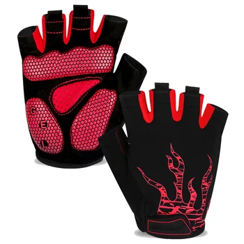 Короткие гелевые велосипедные перчатки Мужские Женские Дышащие Летние велосипедные перчатки с защитой ладоней, велосипедные перчатки для MTB тренировок на полпальца