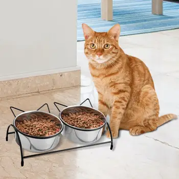 Приподнятая миска для кошек, приподнятая миска для кошек, наклонная кормушка для домашних животных