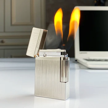 Новая памятная серия роскошных зажигалок с одинарным и двойным пламенем Ping Sound с натуральной краской для курения бутановых зажигалок 16087