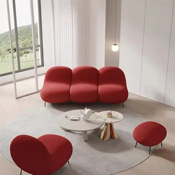 Дизайнерский одноместный стул особой формы для отдыха, простой красный диван в гостиной