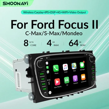 64 ГБ AI Voice Беспроводной Автомобильный Радиоплеер Carplay Для Ford Focus 2 3 MK2 Mondeo 4 Kuga Fiesta Transit Connect S-MAX C-MAX Galaxy