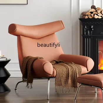yj Nordic Одноместный диван из натуральной кожи, Современный минималистичный стул для отдыха из воловьей кожи первого слоя