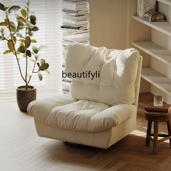 Итальянский минималистичный односпальный диван во французском кремовом стиле, кресло для отдыха, Вращающаяся художественная гостиная