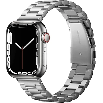 Ремешок из нержавеющей стали для Apple Watch 8 Ultra 49 мм 45 мм 44 мм 42 мм Металлический ремешок для iWatch 7/6 / SE/5/4/3 Сменный браслет
