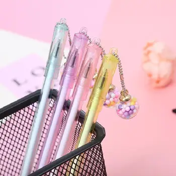 10шт Креативная цветная шариковая гелевая ручка с подвеской в виде бутылочки для желаний, милая подвесная ручка для подписи на водной основе, канцелярские принадлежности для студентов