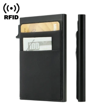 Мужской тонкий кошелек с зажимом для денег, держатель для кредитных карт с RFID-блокировкой сбоку, минималистичный кошелек для мужчин в подарок