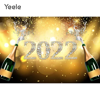 Yeele 2022 Фон с Новым годом Рождественское Шампанское с бриллиантами 2022 Фон для детской фотосъемки для фотостудии