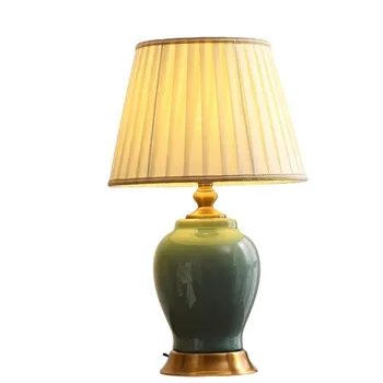 Новый номер в европейском стиле настольная лампа зеленого цвета примеры домашнего декора детская прикроватная керамическая лампа