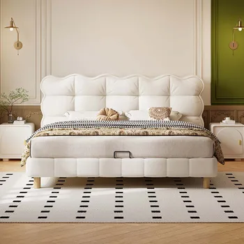 Скандинавская супружеская кровать Queen Size, Многофункциональная кровать для хранения вещей в спальне, современная гостиная с подсветкой, роскошная мебель Princesse Enfant Fille