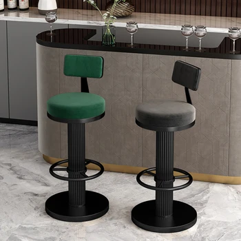 Современные роскошные барные стулья Для кухни, вращающиеся в гостиной, Регулируемые По высоте, барные стулья в скандинавском стиле, Высокая мебель Cadeira SR50BC