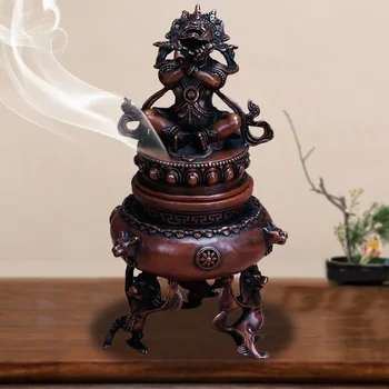 Ваджра Конгсин Будда Мать Курильница для Благовоний Чистая Медь Антикварная Внутренняя Тарелка Курильница для Благовоний Курильница для Украшения Будды